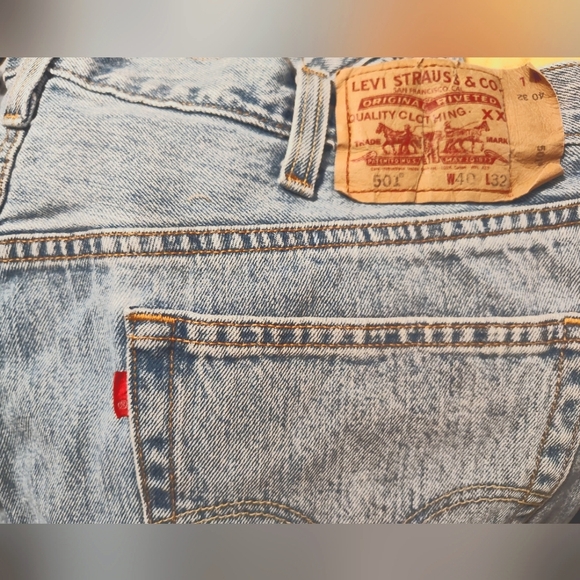 501 Rare Blank Tab Button Fly 40/32 Levi Jeans - Picture 7 of 8